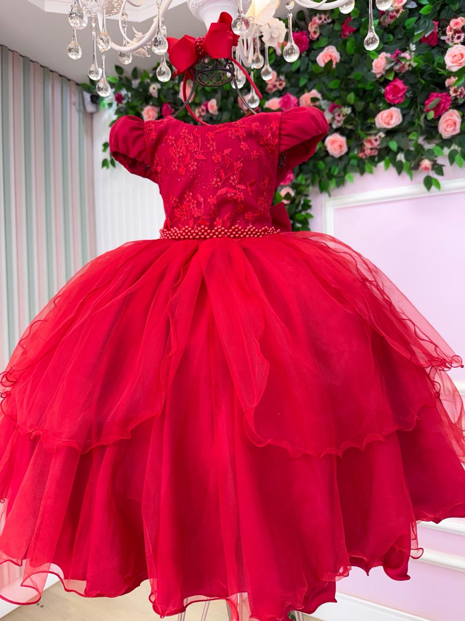 Vestido Bella Child Polly Vermelho - Leveza e Elegância para Meninas | Bebeloo Kids