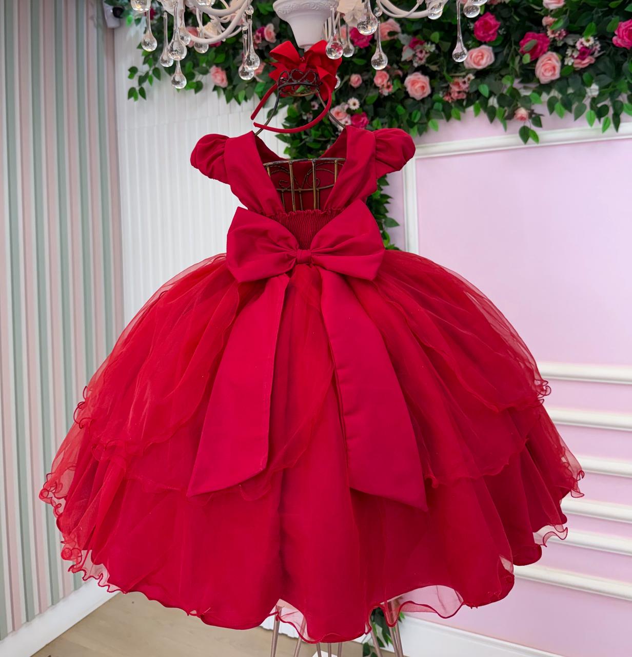 Vestido Bella Child Polly Vermelho - Leveza e Elegância para Meninas | Bebeloo Kids