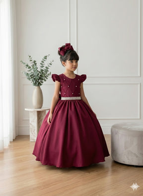 Vestido Ysa Kids Ariane Longo Marsala - Leveza e Elegância para Meninas | Bebeloo Kids