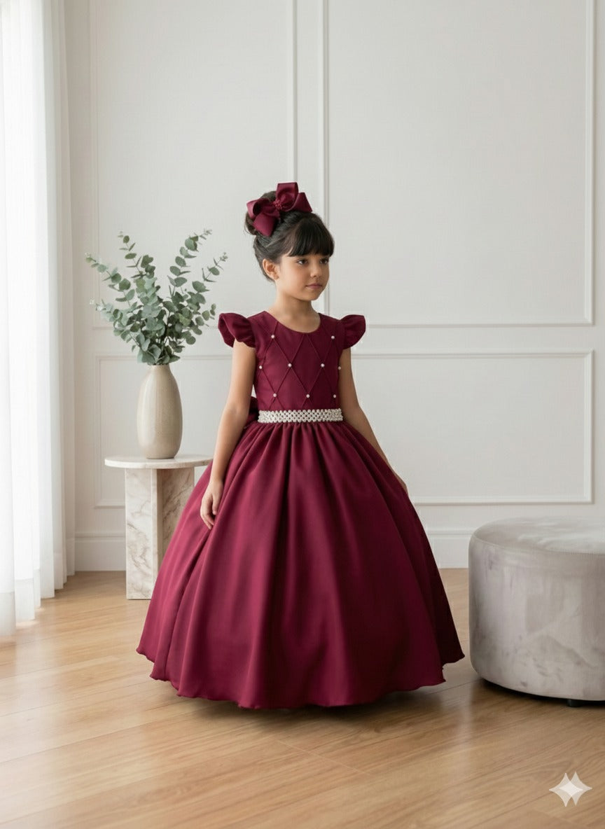 Vestido Ysa Kids Ariane Longo Marsala - Leveza e Elegância para Meninas | Bebeloo Kids