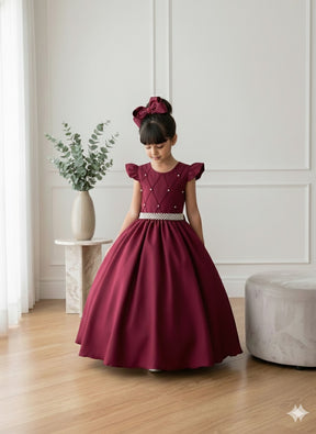 Vestido Ysa Kids Ariane Longo Marsala - Leveza e Elegância para Meninas | Bebeloo Kids