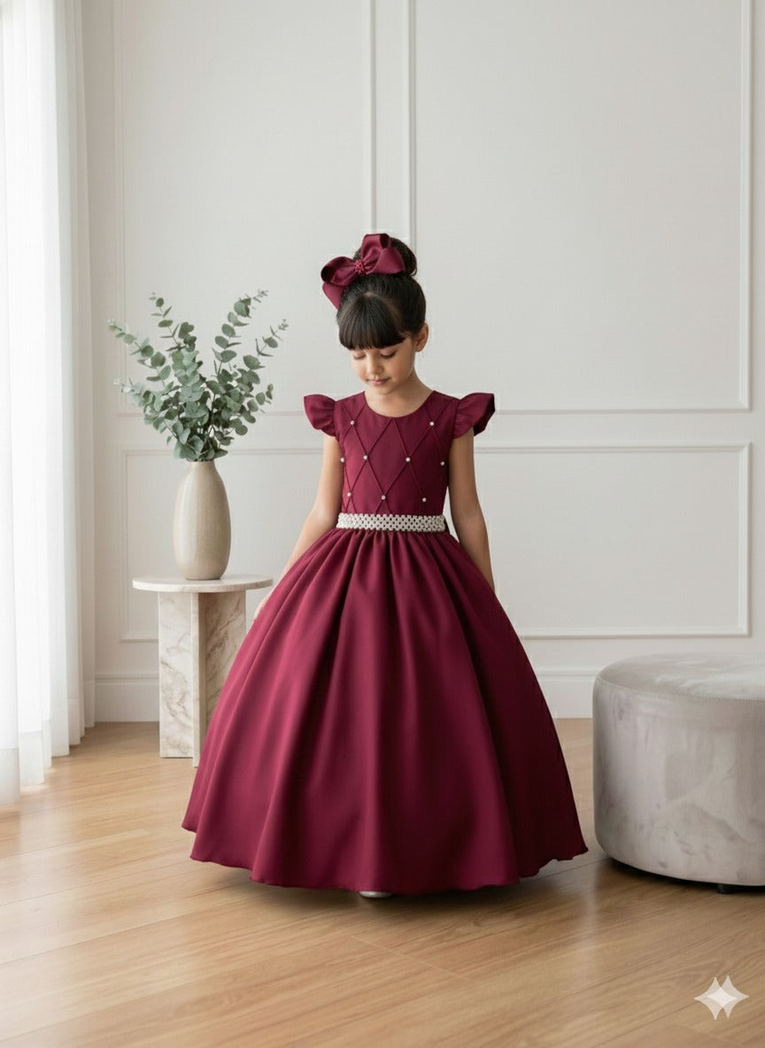 Vestido Ysa Kids Ariane Longo Marsala - Leveza e Elegância para Meninas | Bebeloo Kids