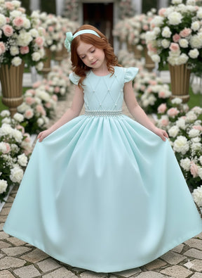 Vestido Ysa Kids Ariane Longo Verde Porto Fino - Leveza e Elegância para Meninas | Bebeloo Kids