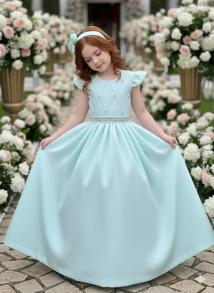 Vestido Ysa Kids Ariane Longo Verde Porto Fino - Leveza e Elegância para Meninas | Bebeloo Kids