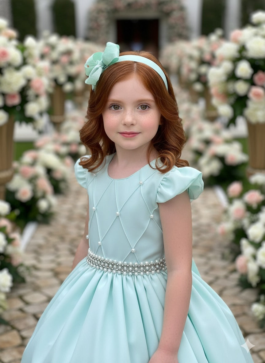 Vestido Ysa Kids Ariane Longo Verde Porto Fino - Leveza e Elegância para Meninas | Bebeloo Kids