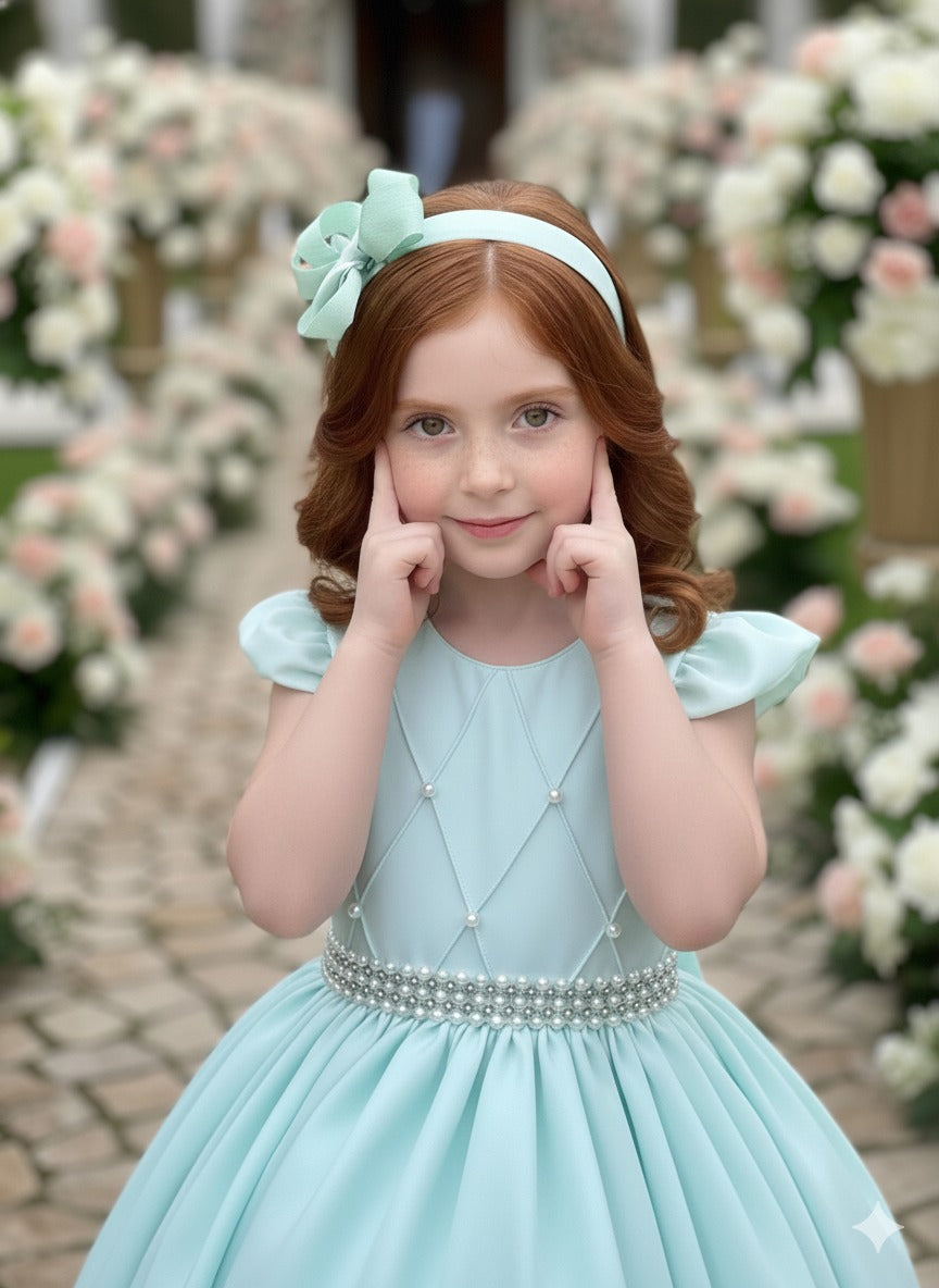 Vestido Ysa Kids Ariane Longo Verde Porto Fino - Leveza e Elegância para Meninas | Bebeloo Kids