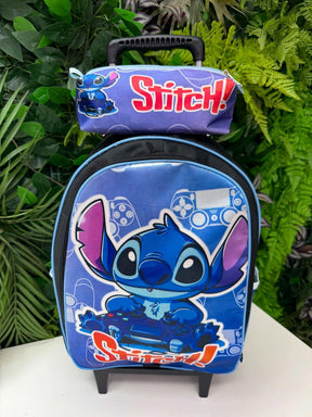Mochila Rodinhas Stitch Masculino + Estojo de Brinde - Praticidade e Charme para o Dia a Dia | Bebeloo Kids