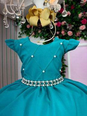 Vestido Ysa Kids Francine Verde Jade - Leveza e Elegância para Meninas | Bebeloo Kids