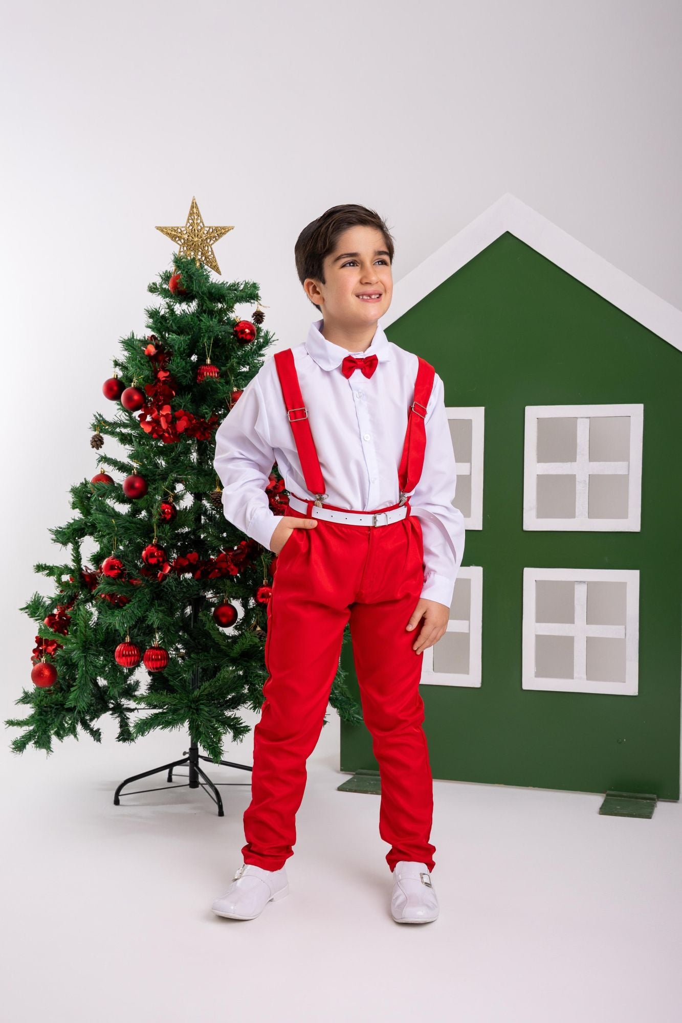 Conjunto Meninos Miss Cherry Leo Suspensorio Vermelho - Estilo Delicado para o Dia a Dia | Bebeloo Kids