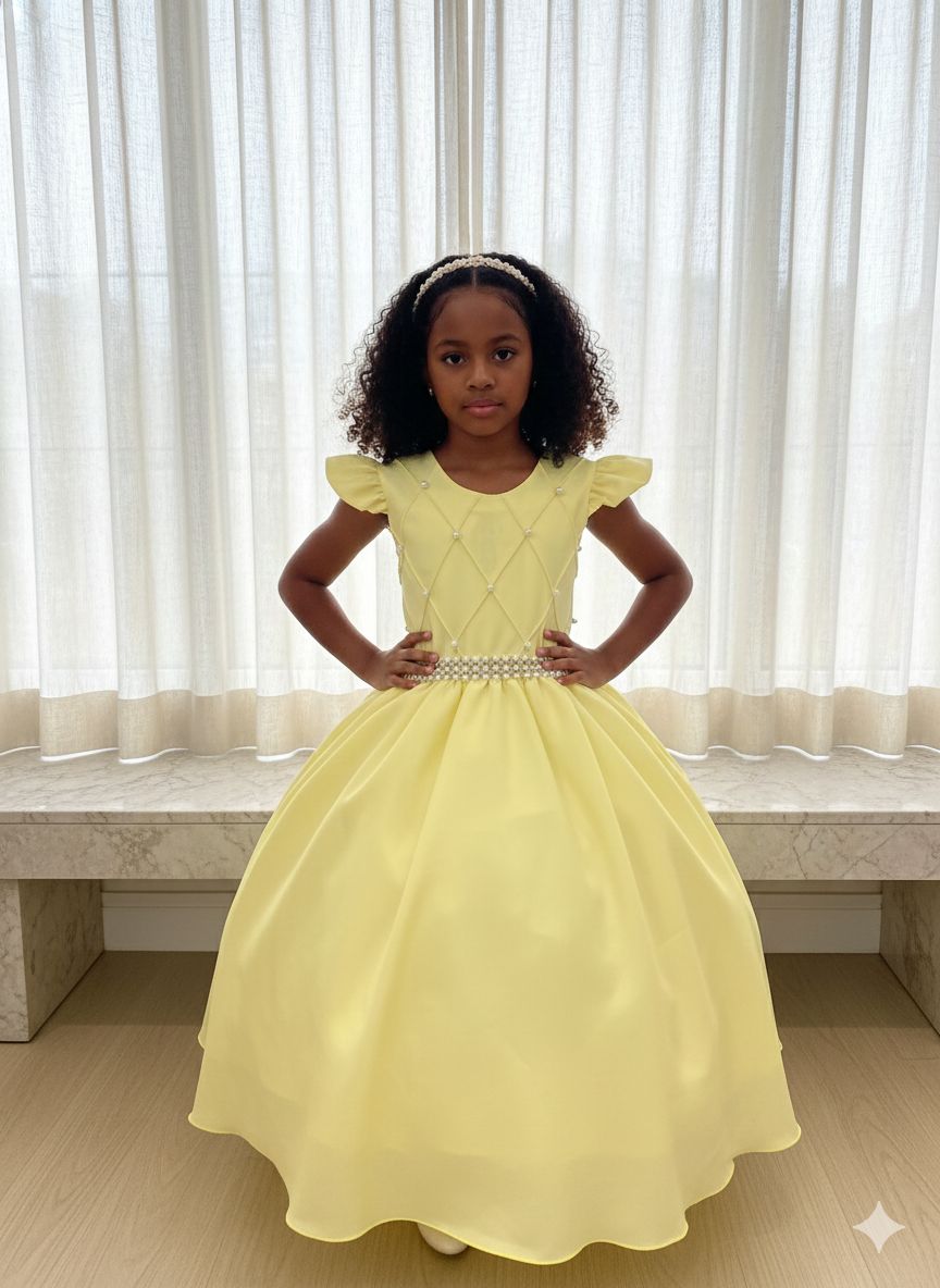 Vestido Ysa Kids Ariane Longo Amarelo - Leveza e Elegância para Meninas | Bebeloo Kids
