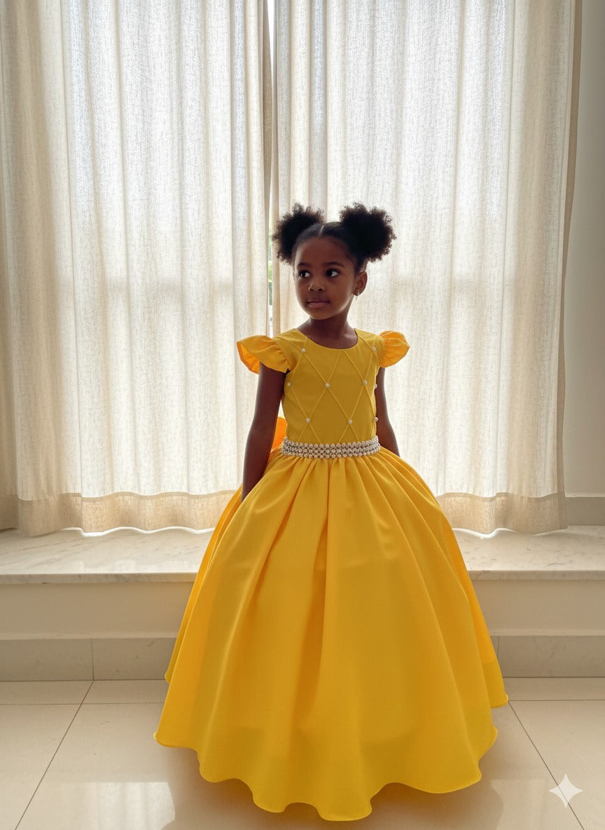 Vestido Ysa Kids Ariane Longo Amarelo Gema - Leveza e Elegância para Meninas | Bebeloo Kids
