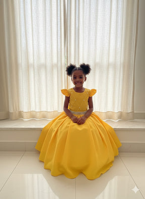 Vestido Ysa Kids Ariane Longo Amarelo Gema - Leveza e Elegância para Meninas | Bebeloo Kids