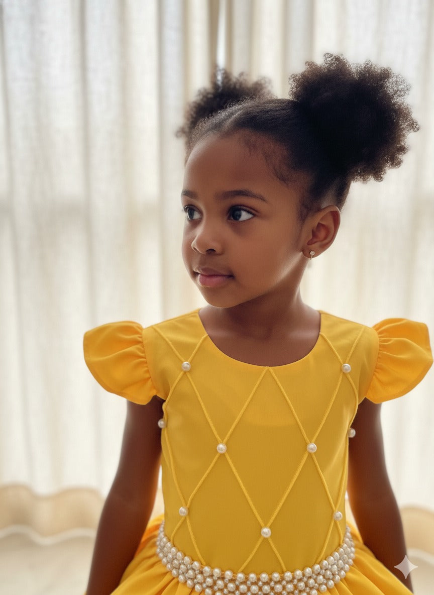 Vestido Ysa Kids Ariane Longo Amarelo Gema - Leveza e Elegância para Meninas | Bebeloo Kids