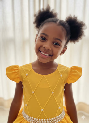 Vestido Ysa Kids Ariane Longo Amarelo Gema - Leveza e Elegância para Meninas | Bebeloo Kids