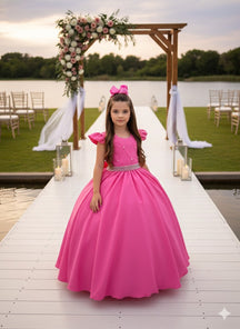 Vestido Ysa Kids Ariane Longo Rosa Chiclete - Leveza e Elegância para Meninas | Bebeloo Kids
