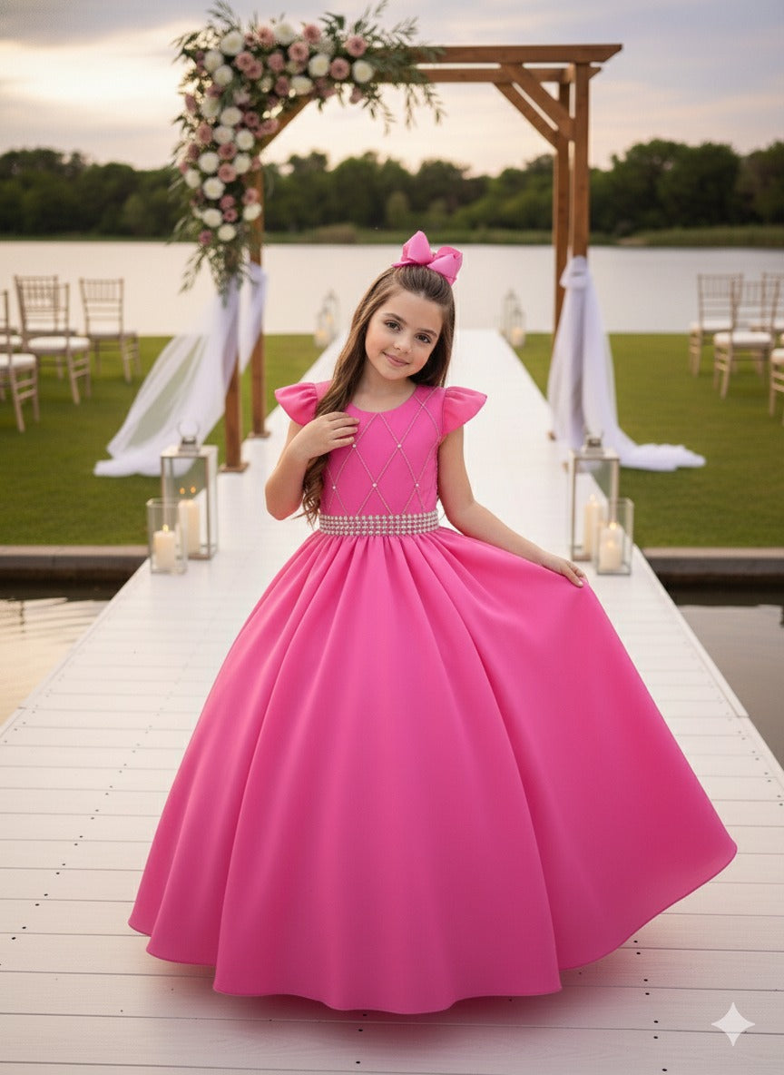 Vestido Ysa Kids Ariane Longo Rosa Chiclete - Leveza e Elegância para Meninas | Bebeloo Kids