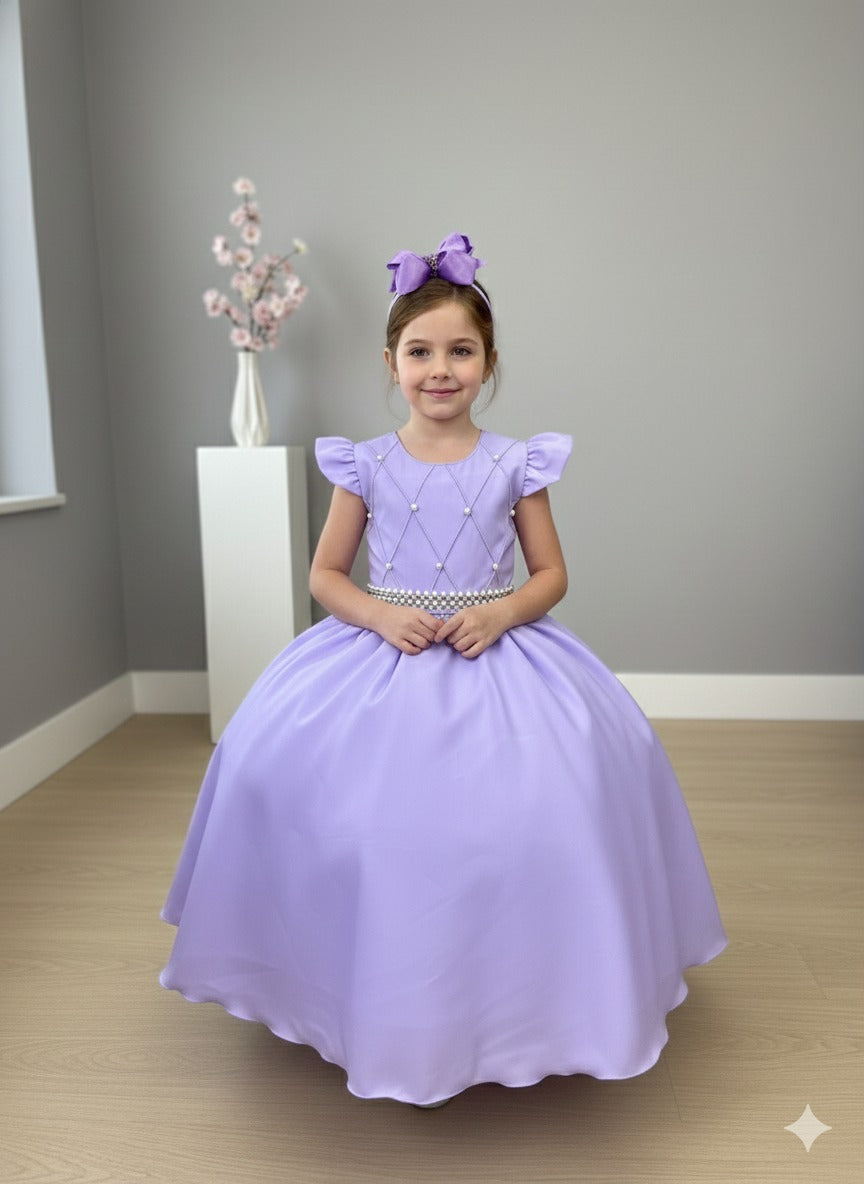 Vestido Ysa Kids Ariane Longo Lilás - Leveza e Elegância para Meninas | Bebeloo Kids