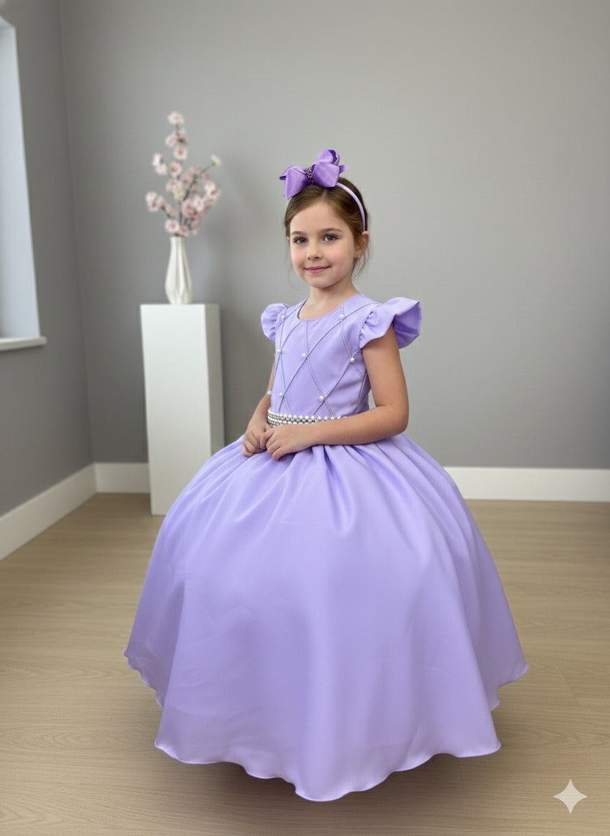 Vestido Ysa Kids Ariane Longo Lilás - Leveza e Elegância para Meninas | Bebeloo Kids