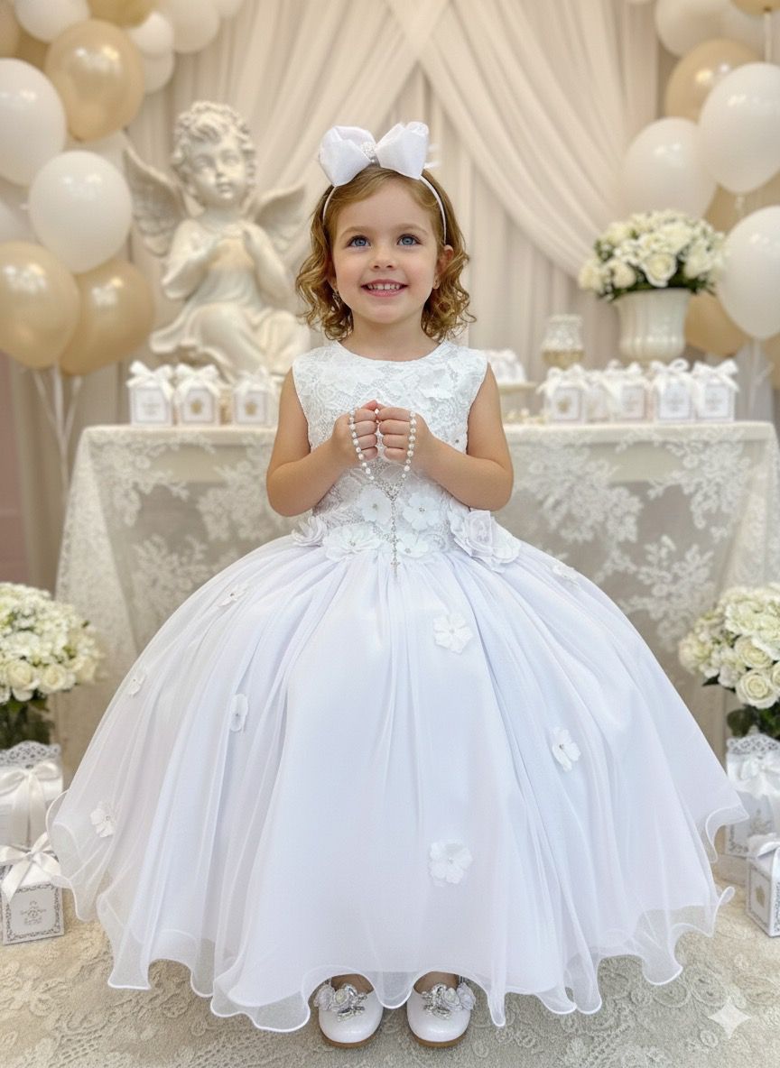 Vestido Juvenil Vila Lele Regata Flores Branco - Leveza e Elegância para Meninas | Bebeloo Kids