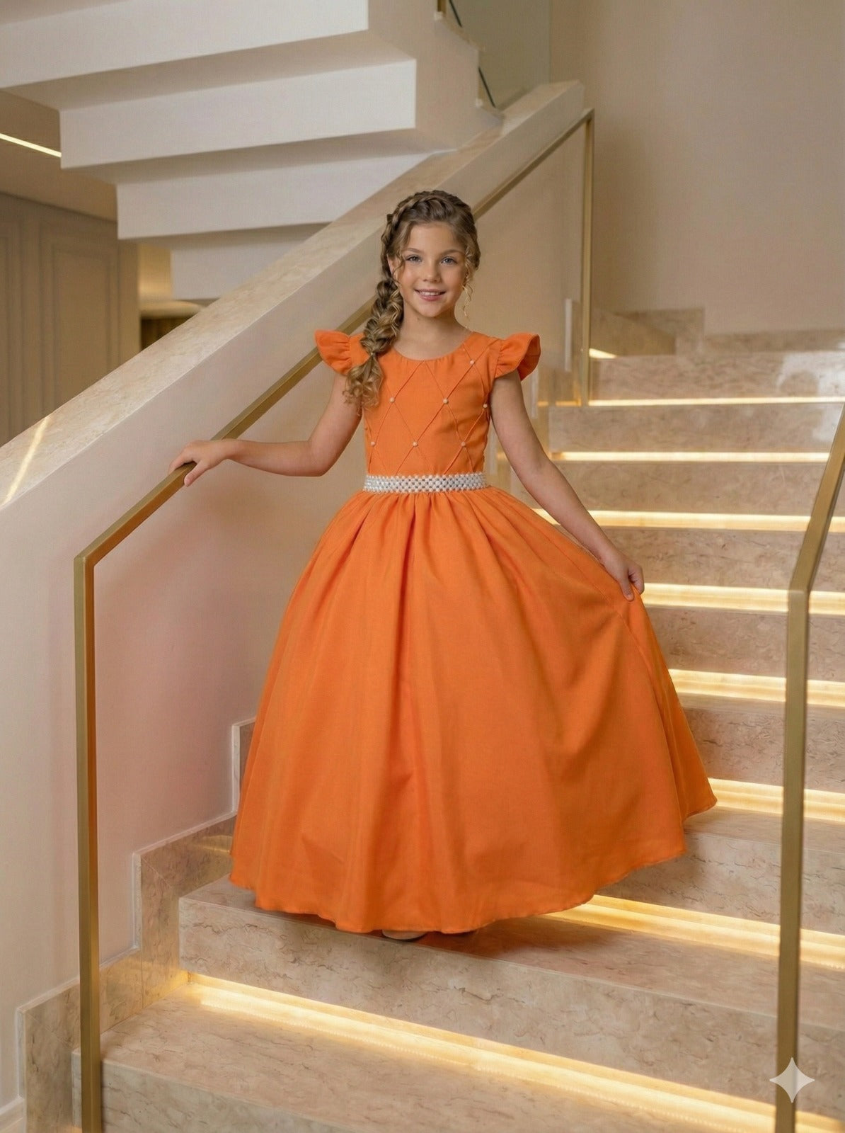 Vestido Ysa Kids Ariane Longo Terracota - Leveza e Elegância para Meninas | Bebeloo Kids