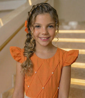 Vestido Ysa Kids Ariane Longo Terracota - Leveza e Elegância para Meninas | Bebeloo Kids