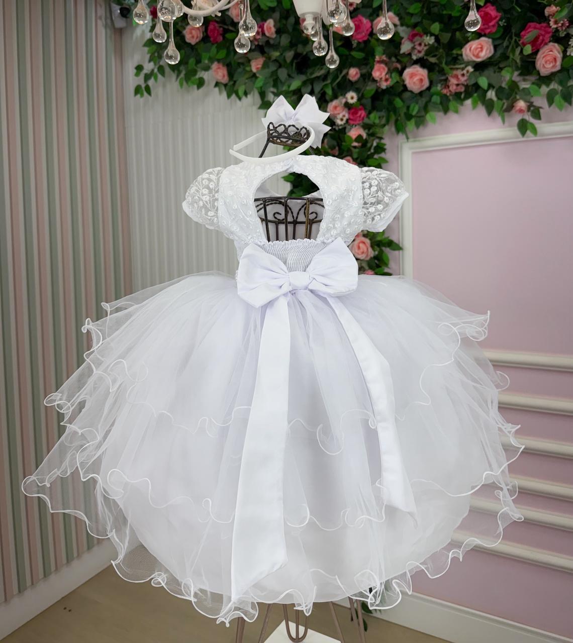 Vestido Bella Child Lavínia Branco - Leveza e Elegância para Meninas | Bebeloo Kids
