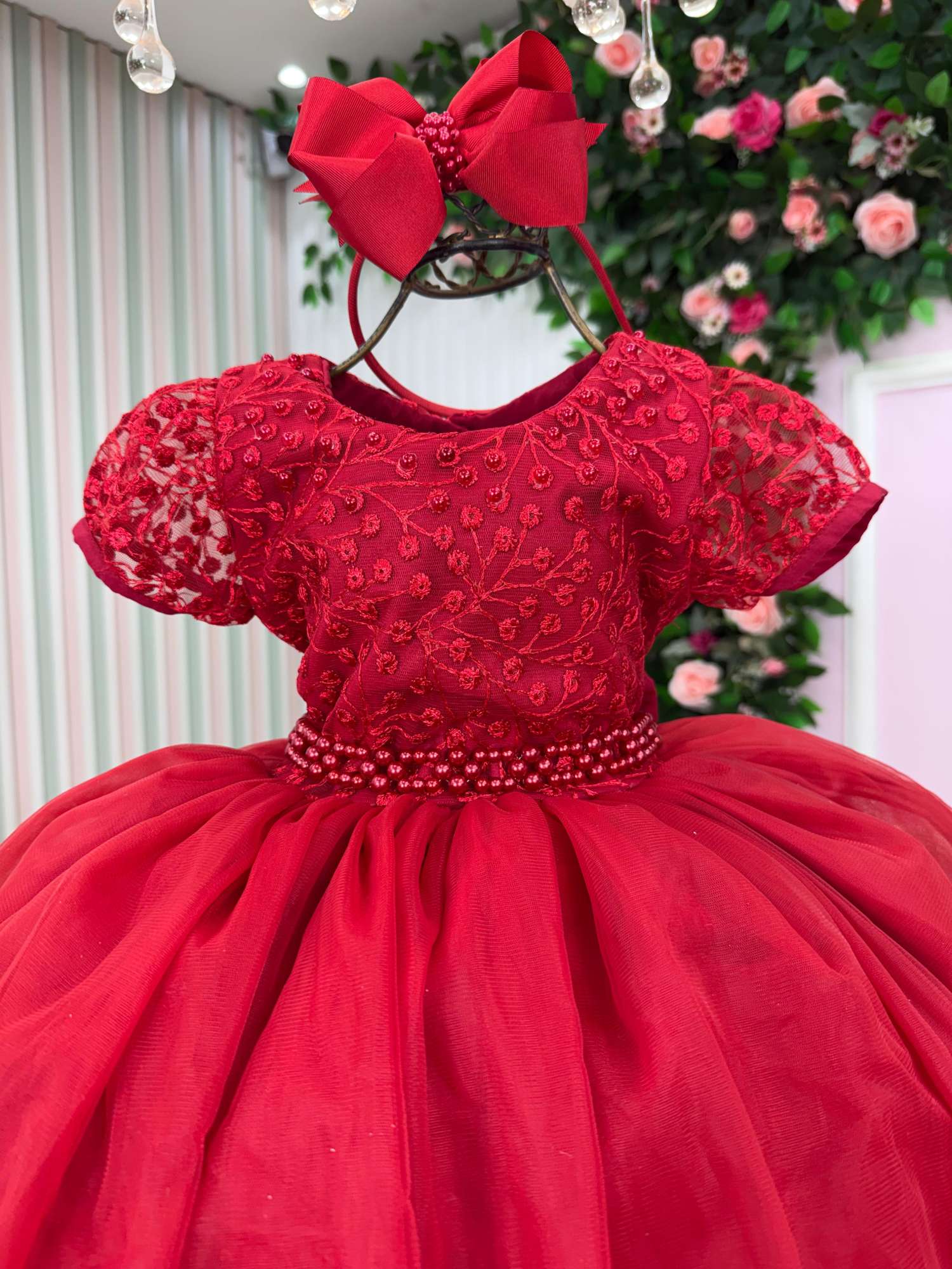 Vestido Bella Child Lavínia Vermelho - Leveza e Elegância para Meninas | Bebeloo Kids
