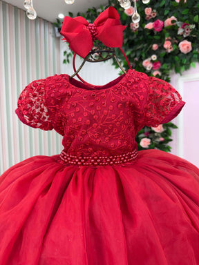 Vestido Bella Child Lavínia Vermelho - Leveza e Elegância para Meninas | Bebeloo Kids