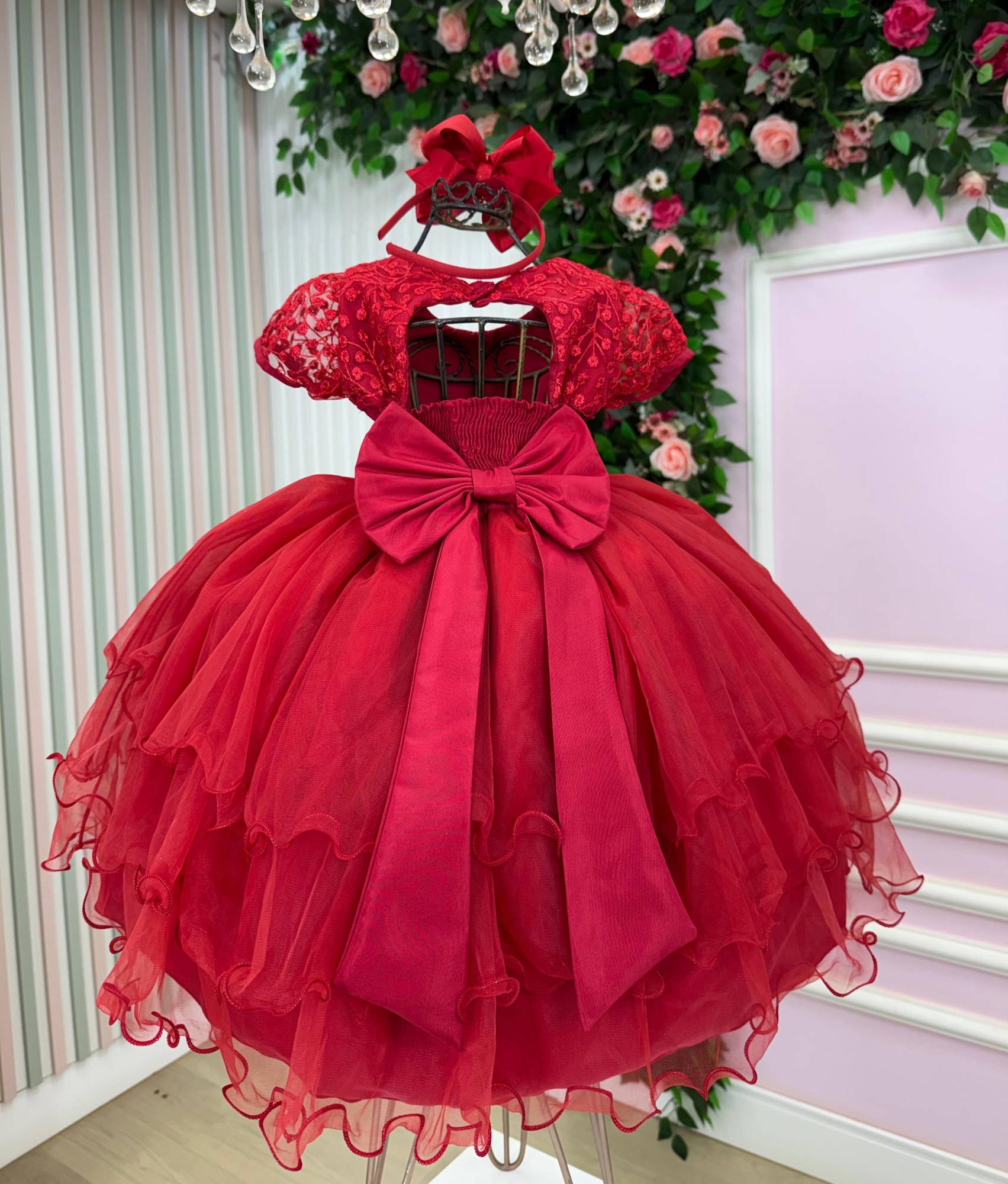 Vestido Bella Child Lavínia Vermelho - Leveza e Elegância para Meninas | Bebeloo Kids