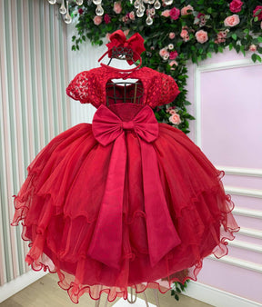 Vestido Bella Child Lavínia Vermelho - Leveza e Elegância para Meninas | Bebeloo Kids