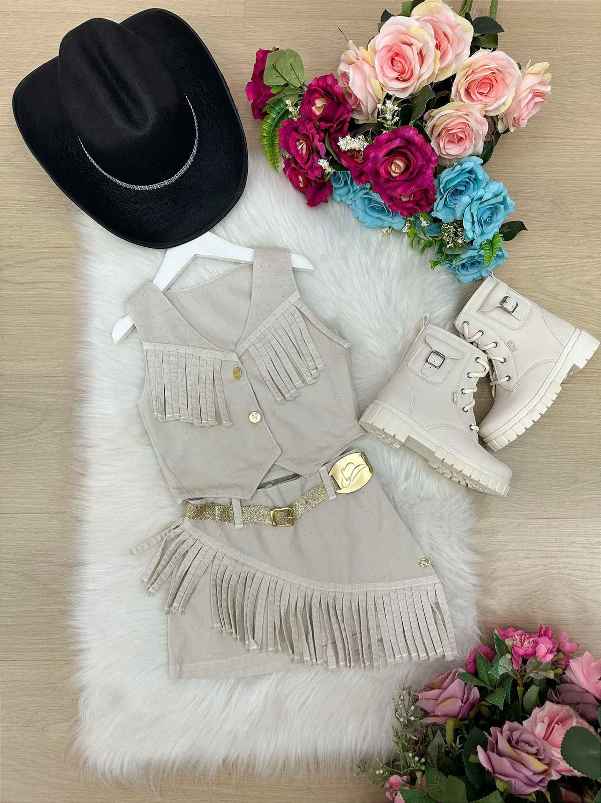 Conjunto Blogueirinha Boiadeira Maraisa - Estilo Delicado para o Dia a Dia | Bebeloo Kids