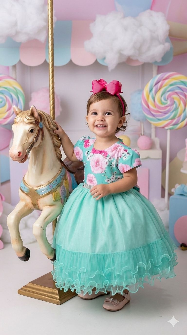 Vestido Menina Bonita Jardim Encantado Maiza Verde - Leveza e Elegância para Meninas | Bebeloo Kids