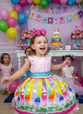 Vestido Tematicos Luxo Trolls - Leveza e Elegância para Meninas | Bebeloo Kids