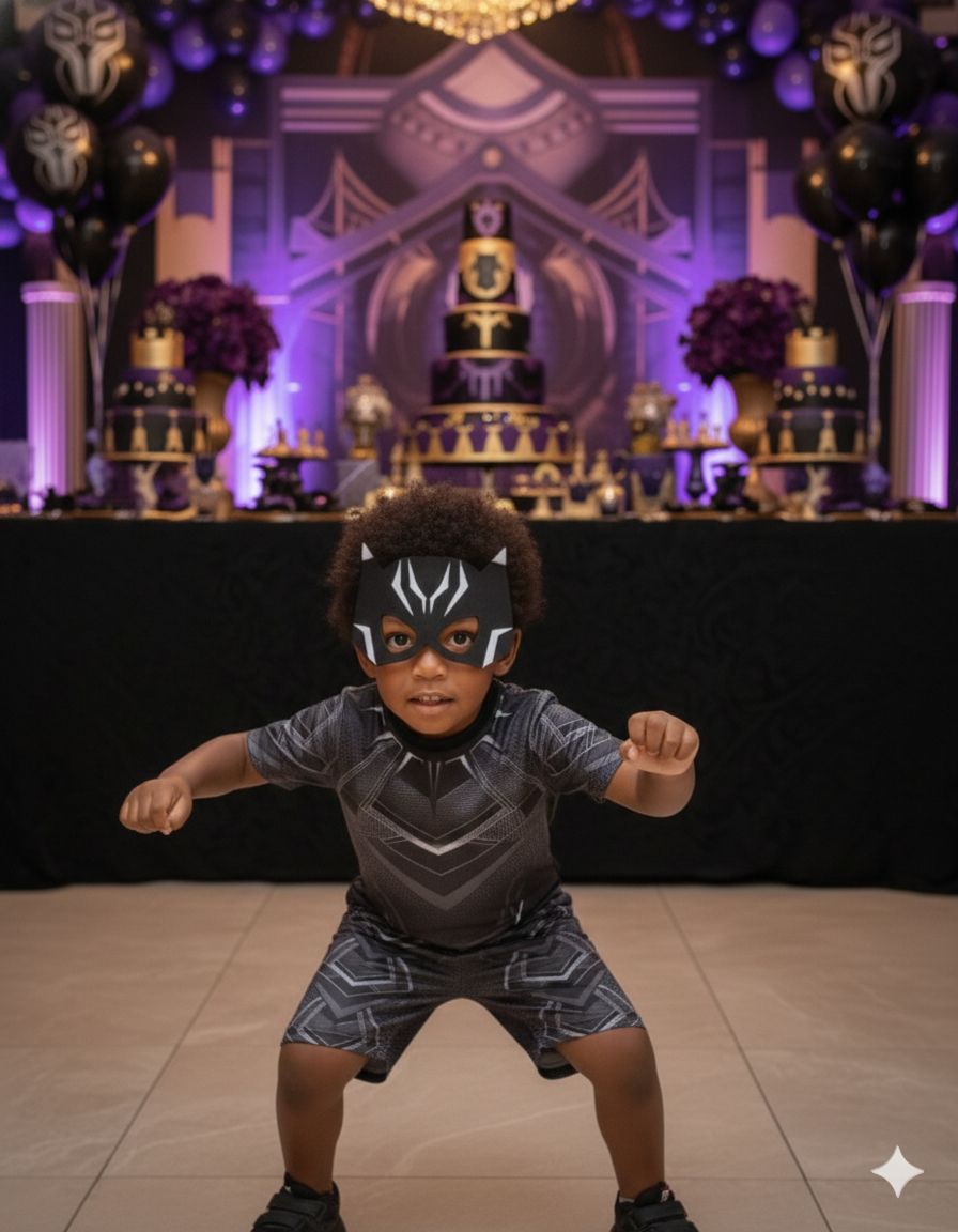 Fantasia Pantera Negra Modelo 2 - Diversão e Encanto para Brincar | Bebeloo Kids
