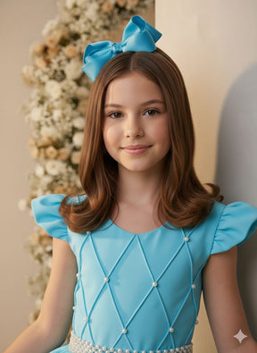 Vestido Ysa Kids Ariane Longo Azul Tifanny - Leveza e Elegância para Meninas | Bebeloo Kids