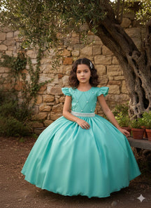 Vestido Ysa Kids Ariane Longo Verde Menta - Leveza e Elegância para Meninas | Bebeloo Kids