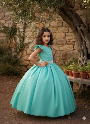 Vestido Ysa Kids Ariane Longo Verde Menta - Leveza e Elegância para Meninas | Bebeloo Kids