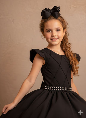 Vestido Ysa Kids Ariane Longo Preto - Leveza e Elegância para Meninas | Bebeloo Kids