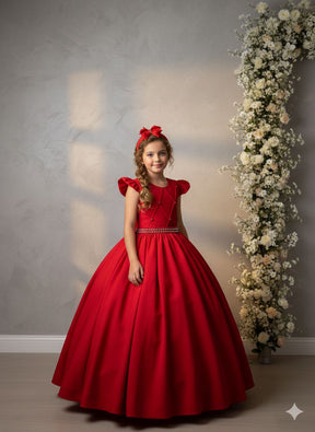 Vestido Ysa Kids Ariane Longo Vermelho - Leveza e Elegância para Meninas | Bebeloo Kids
