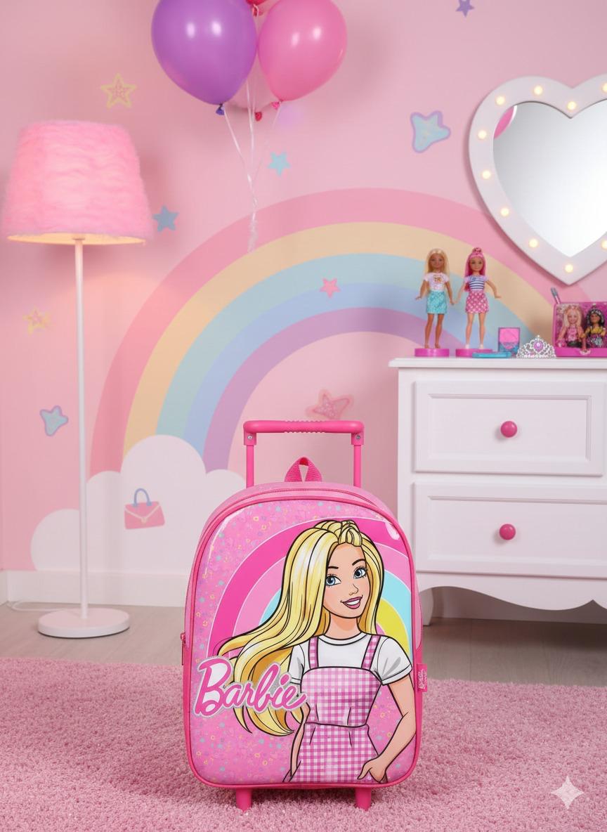 Mochila de Rodinhas Barbie Pink - Praticidade e Charme para o Dia a Dia | Bebeloo Kids