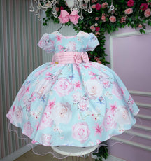 Vestido Ysa Kids Jardim Florido Elisa Azul Bebe - Leveza e Elegância para Meninas | Bebeloo Kids