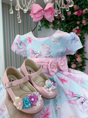 Vestido Ysa Kids Jardim Florido Elisa Azul Bebe - Leveza e Elegância para Meninas | Bebeloo Kids