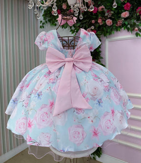 Vestido Ysa Kids Jardim Florido Elisa Azul Bebe - Leveza e Elegância para Meninas | Bebeloo Kids