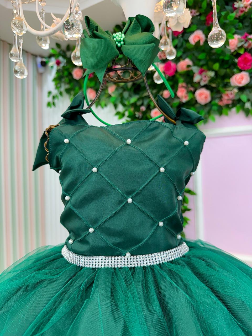 Vestido Marie Mariely Verde Esmeralda - Leveza e Elegância para Meninas | Bebeloo Kids