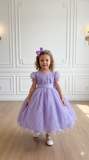 Vestido Marie Lilás Bolinhas - Leveza e Elegância para Meninas | Bebeloo Kids
