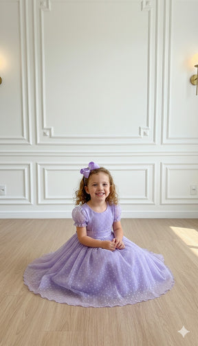 Vestido Marie Lilás Bolinhas - Leveza e Elegância para Meninas | Bebeloo Kids