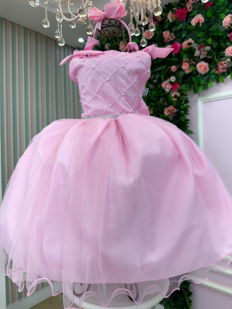 Vestido Marie Mariely Rosa Bebe - Leveza e Elegância para Meninas | Bebeloo Kids