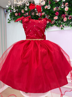Vestido Marie Mariely Vermelho - Leveza e Elegância para Meninas | Bebeloo Kids