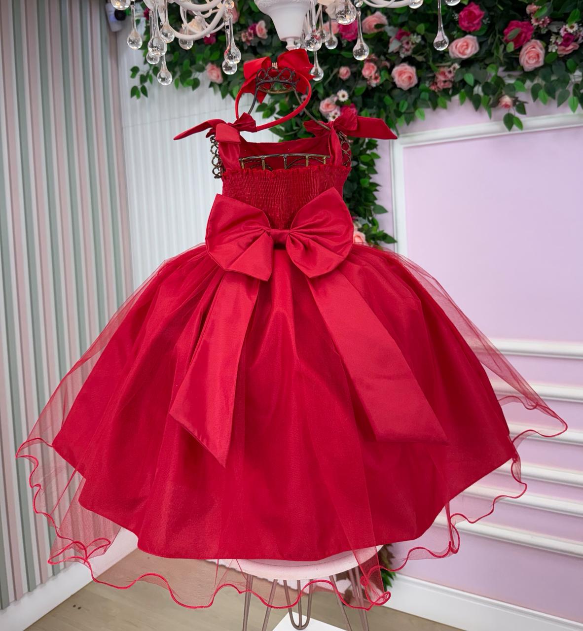 Vestido Marie Mariely Vermelho - Leveza e Elegância para Meninas | Bebeloo Kids