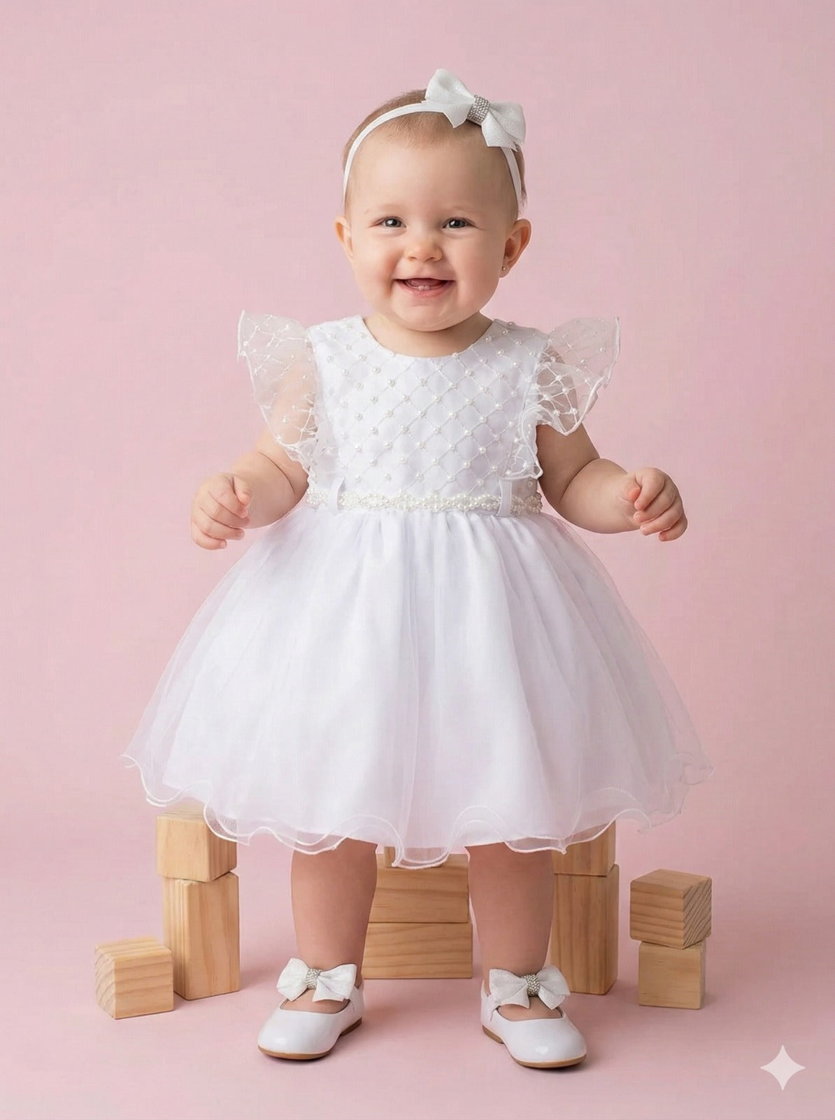 Vestido Menina Bonita Bebe Ana Carolina Branco - Leveza e Elegância para Meninas | Bebeloo Kids